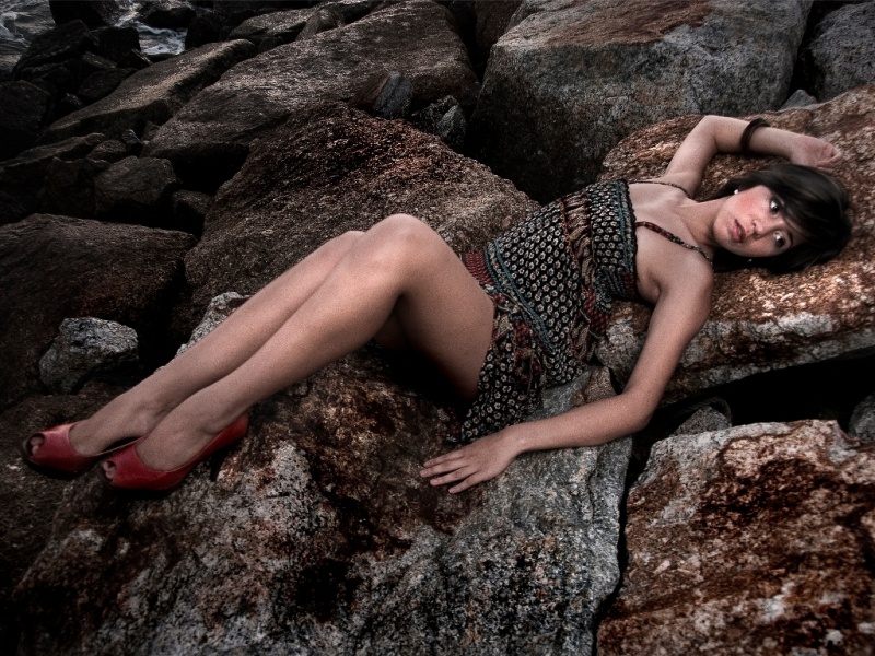 Female model photo shoot of Nat R in On a beach in Malaysia