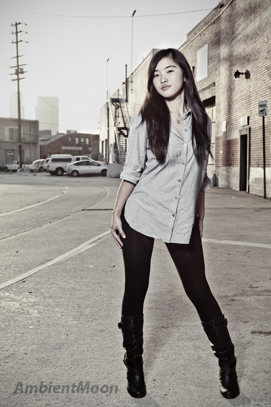Female model photo shoot of jeshkahh by AmbientMoonPhotography in downtown LA