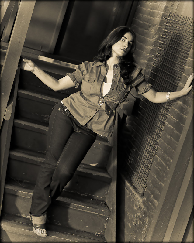 Female model photo shoot of Dina Salehi by Mark Rosa Photography in Depot Town