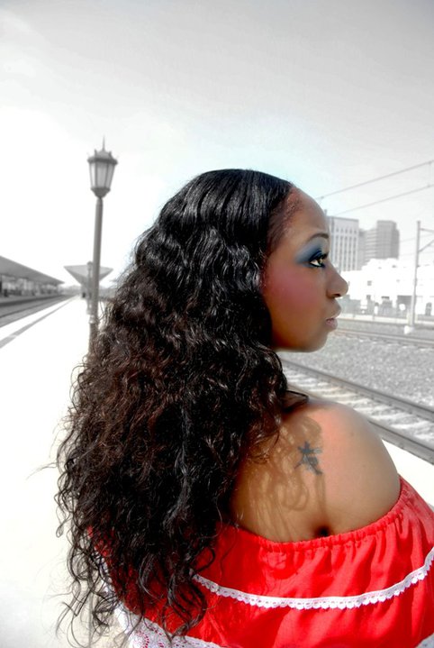 Female model photo shoot of Ceci Noire by TOUCH N GO PHOTOGRAPHY in Downtown LA, makeup by Crissy Gonzalez