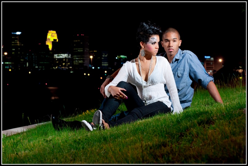 Male and Female model photo shoot of Jay TokYo and DIonna Paris by J--Brown in Downtown Minneapolis, makeup by Createve Nomad LLC
