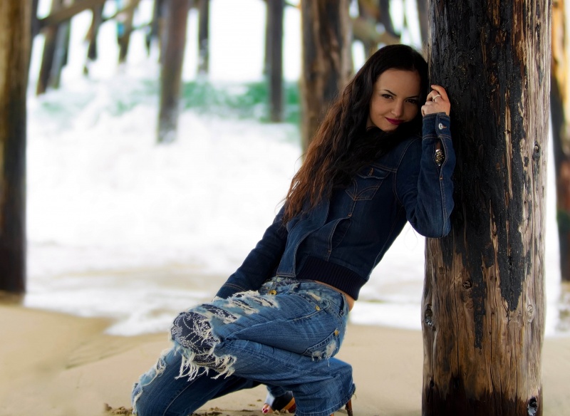Male and Female model photo shoot of Tobias Roybal and Polina Bray in Paridise Cove Beach Malibu, California