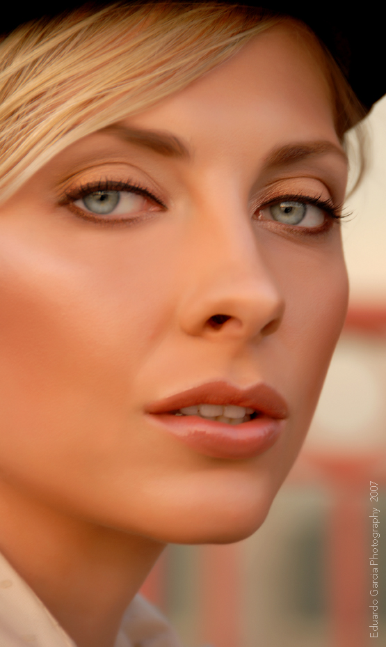 Female model photo shoot of Anna A E by eg, makeup by Fatima V