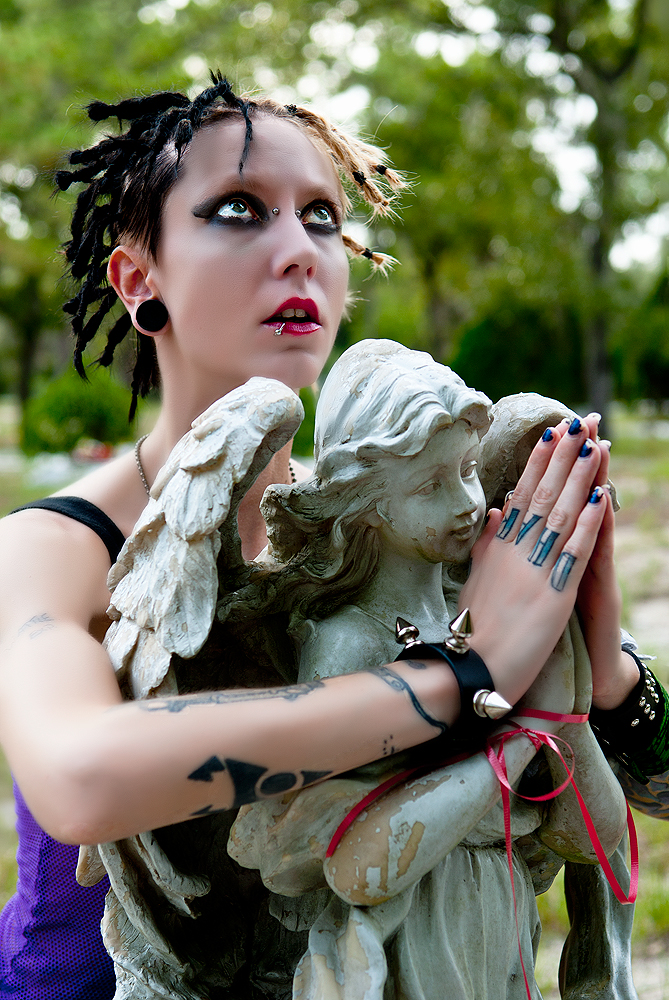 Female model photo shoot of Lady Grimm 66 in Graveyard