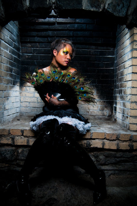 Female model photo shoot of Cultural Enigma by Michele Drumm in Patapsco State Park, makeup by The Masquerade Belle