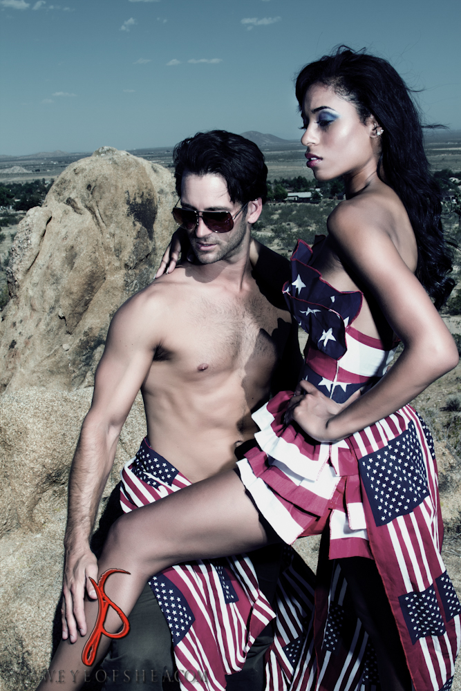 Male and Female model photo shoot of Shea photography, sabrina aryadad and AnthonyNapoli in Mojave, clothing designed by Lisa Jn Marie