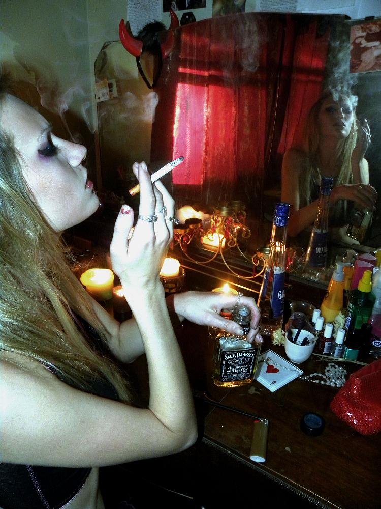 Female model photo shoot of prosthetic decay and Shani Rae