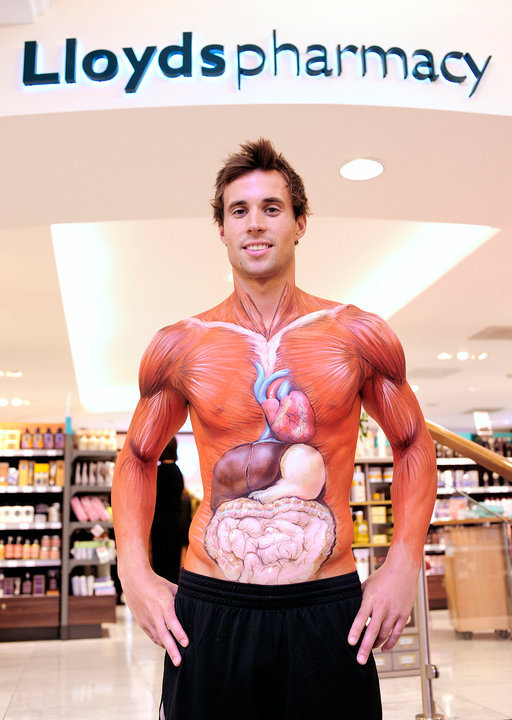 Male model photo shoot of zOOz body painting in Selfridges London
