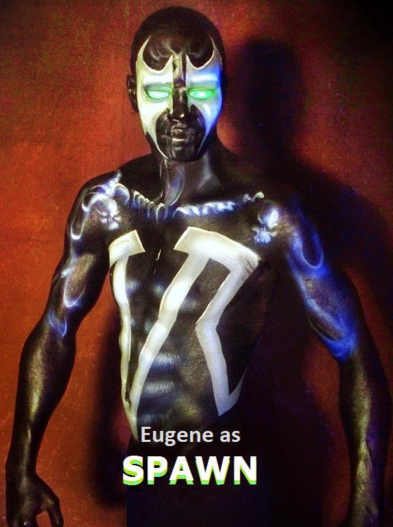 Male model photo shoot of Eugene Haughton in Titusville, Orlando, body painted by QSARTWRX