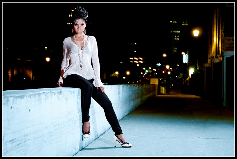 Female model photo shoot of DIonna Paris by J--Brown in Downtown Mpls, makeup by Createve Nomad LLC