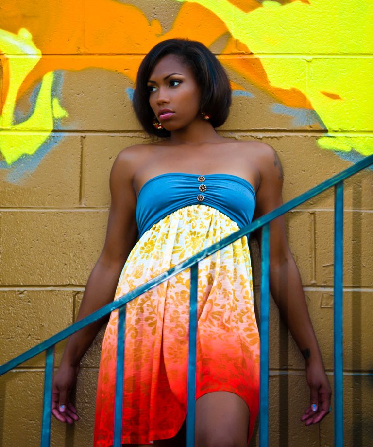 Female model photo shoot of Crystal Granger by Finale Photography in Little Five Points (Atlanta), makeup by Jae Lowery