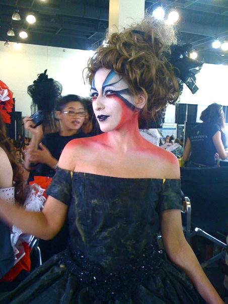 Female model photo shoot of 0lga in IMATS Pasadena 2010