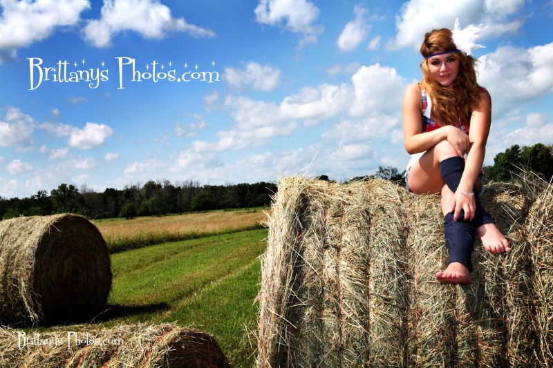 Female model photo shoot of Brittany Hayward in My field