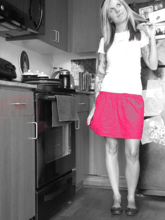 Female model photo shoot of Sarah Cherpontier in me in my kitchen