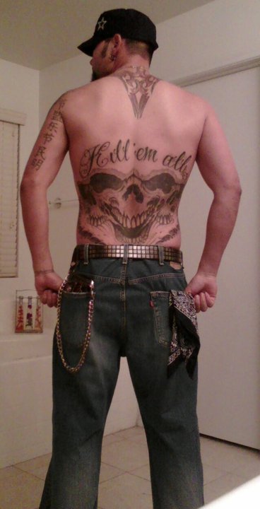Male model photo shoot of unforgiven tattoo