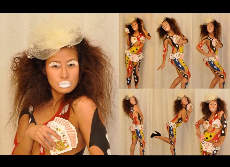 Female model photo shoot of Brisbane Body Painter