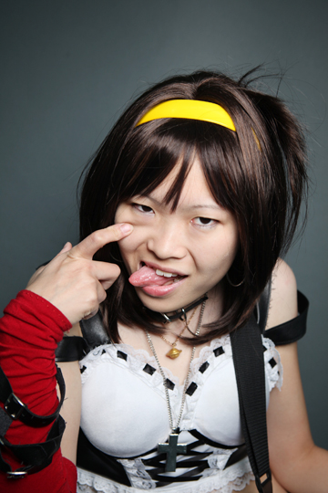 Female model photo shoot of AoiMizuno in Anime Expo 2009