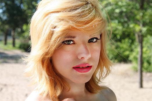 Female model photo shoot of Claudia Flipfull in Woodbine beach, makeup by RMathieu MUA