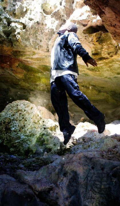 Male model photo shoot of Aurelio Wright in The Caves, Nassau, Bahamas