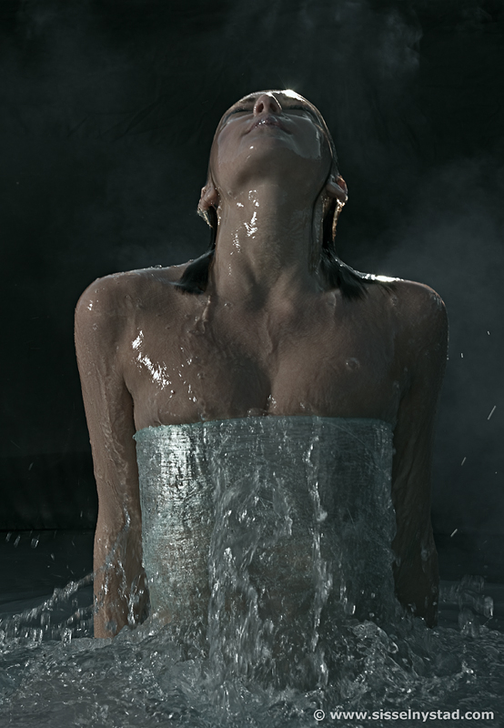 Female model photo shoot of Sissel  Nystad in my pool