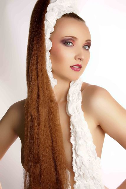 Female model photo shoot of KseniaP by robert christopher, makeup by Pamela Barber