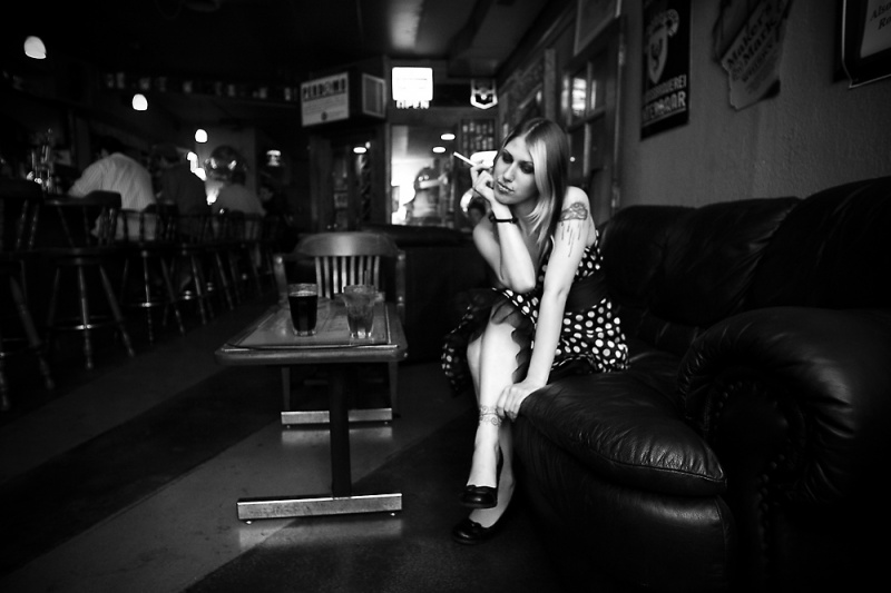 Female model photo shoot of Tragicat by Studio Fovea in Drackenberg's Cigar Bar, Madison, WI