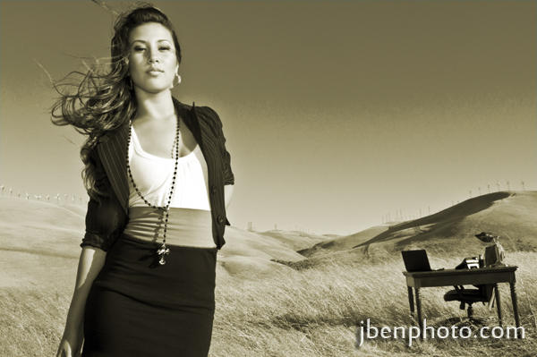 Female model photo shoot of Camerine Jalene in In the middle of no where