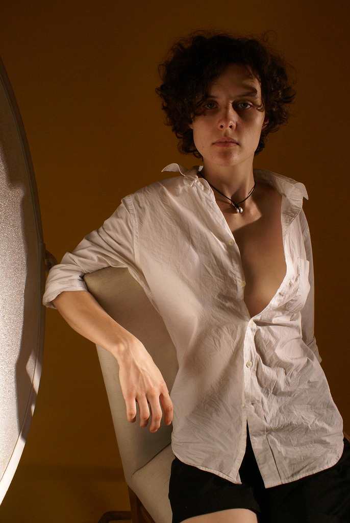 Female model photo shoot of Debutonk in A basement in Manhattan