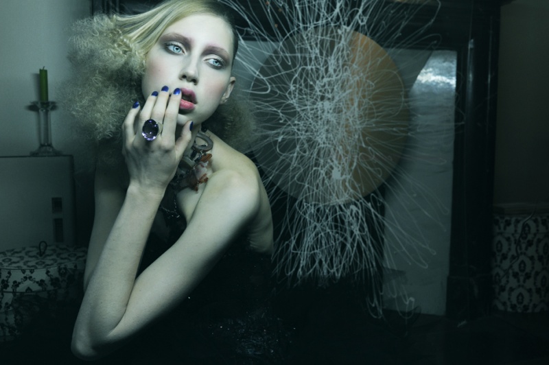 Female model photo shoot of Elena Kuznetsova in Paris, hair styled by Yu Nakata, makeup by T-Jaguar