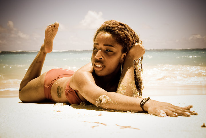 Female model photo shoot of LeMya J in Punta Cana, Dominican Republic