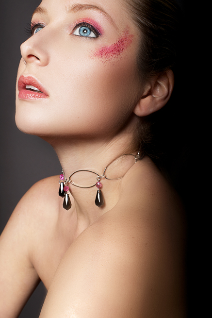 Female model photo shoot of Eden Jewellery and Nicole Clare by Natasha corne, makeup by Anne Sarah Duncan