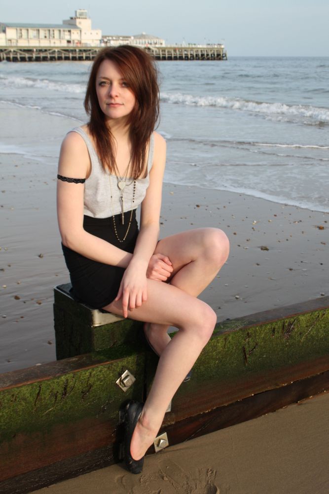Female model photo shoot of Laura Jane Collins in Bournemouth Beach