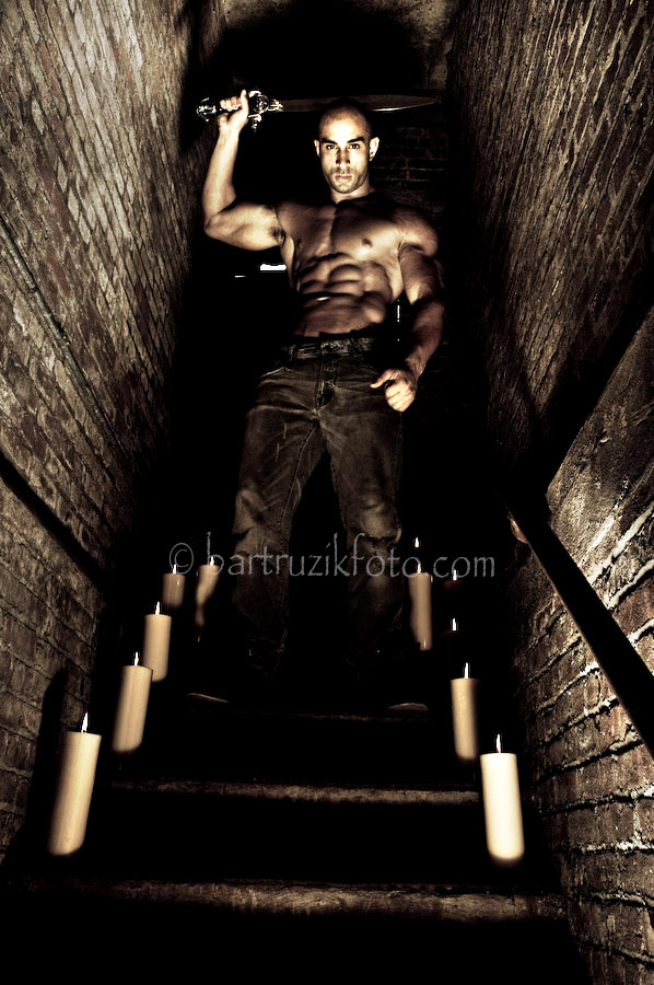 Male model photo shoot of Bart Ruzik in somewhere dark and dreary