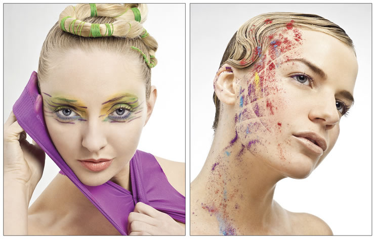 Female model photo shoot of Laura Calvert and tiana hunter by Matthew Bushey in info magazine, makeup by crazypretty