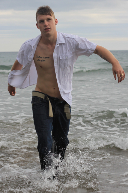 Male model photo shoot of plymography in Whitsand Bay, Cornwall