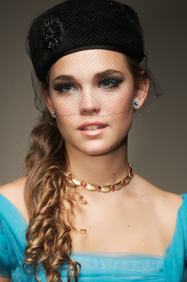 Female model photo shoot of Melanie Katz by falco, makeup by Makeup by Nina G