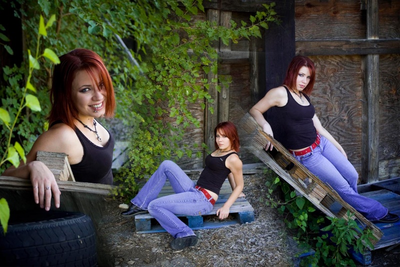 Female model photo shoot of KrissieJ in old building that exploded 2 years ago- troy oh