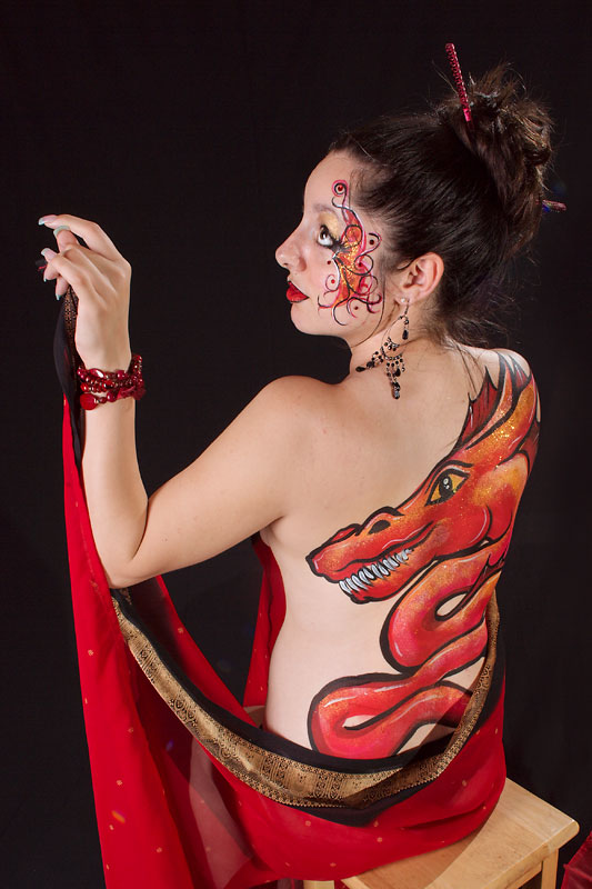 Female model photo shoot of BodyArt byDragonflyBoog in Doubletree Mission Valley