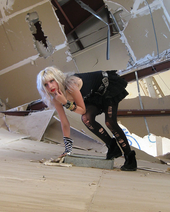 Female model photo shoot of JamieCherie in abandoned warehouse, AZ