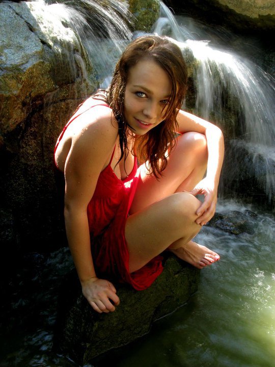 Female model photo shoot of Alisha Perkins by James Frederick Dunn in Waterfall UNM Campus