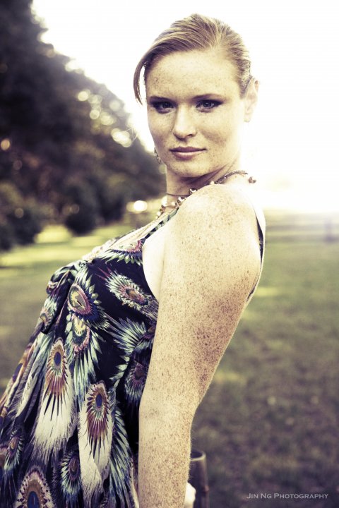Female model photo shoot of Kim Andrews in cornwall park, auckland