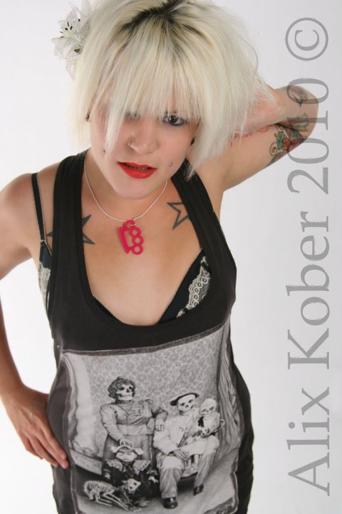 Female model photo shoot of Kamikazii  by Alix Kober Photography, makeup by Kamikazii 