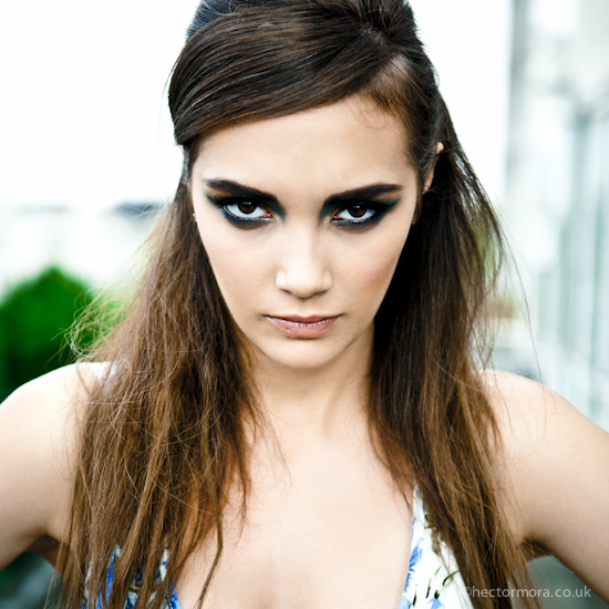 Female model photo shoot of Cristina SM in Hammersmith, makeup by Katkinoko