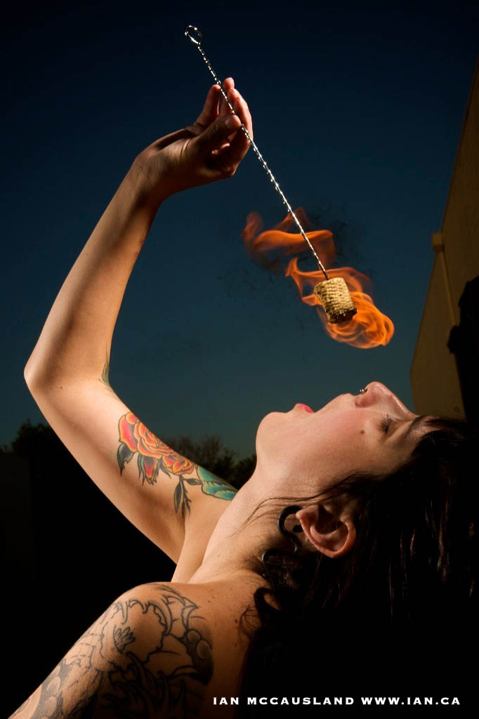 Female model photo shoot of Atomic Fire by Ian McCausland in Winnipeg