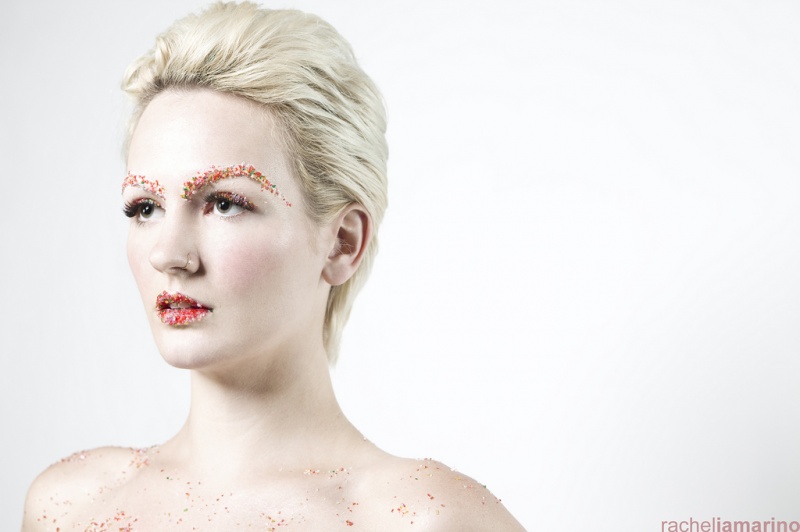 Female model photo shoot of Rachel DeRose, makeup by VixiDust Designs