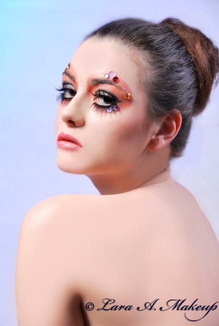 Female model photo shoot of Lara A - Makeup Artist