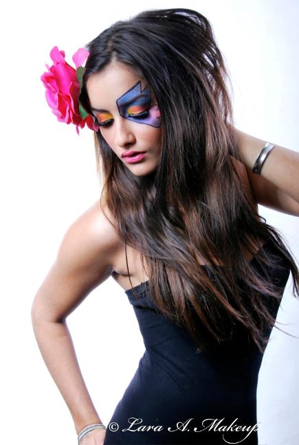 Female model photo shoot of Lara A - Makeup Artist