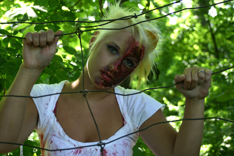 Female model photo shoot of Leah Dee by Rookie Photos in High Park, makeup by Gore Junkie