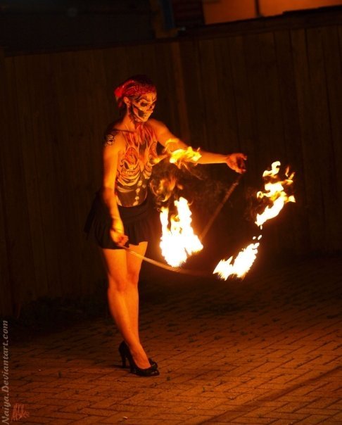Female model photo shoot of Sati Pyre in Call the Office-London, Ontario, makeup by Sean Avram bodypainter
