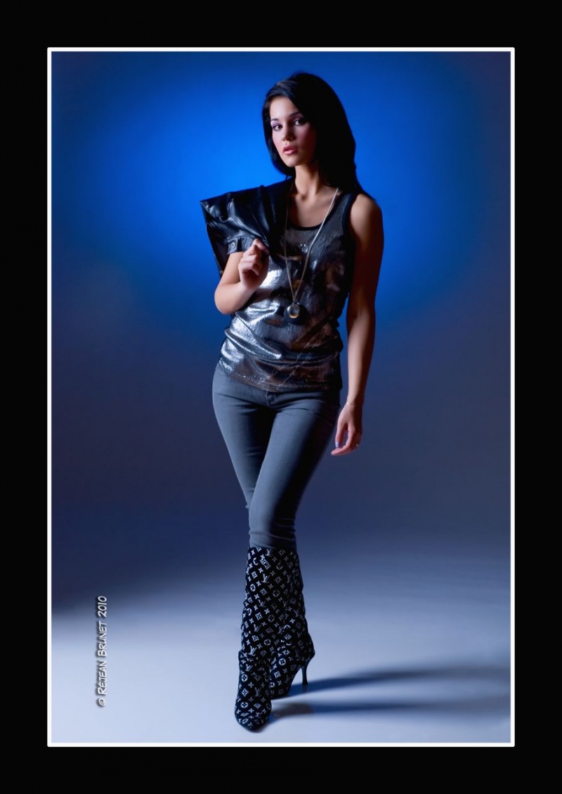 Female model photo shoot of Loriana Saric in studio Montreal